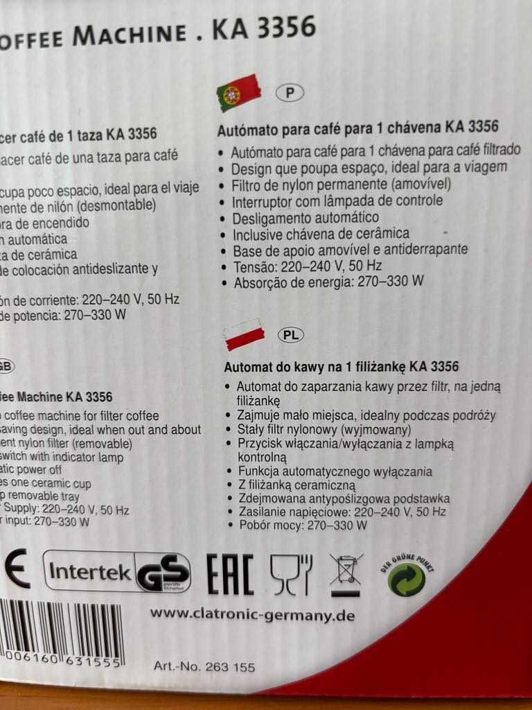 Automat/ekspres do kawy na jedną filiżankę