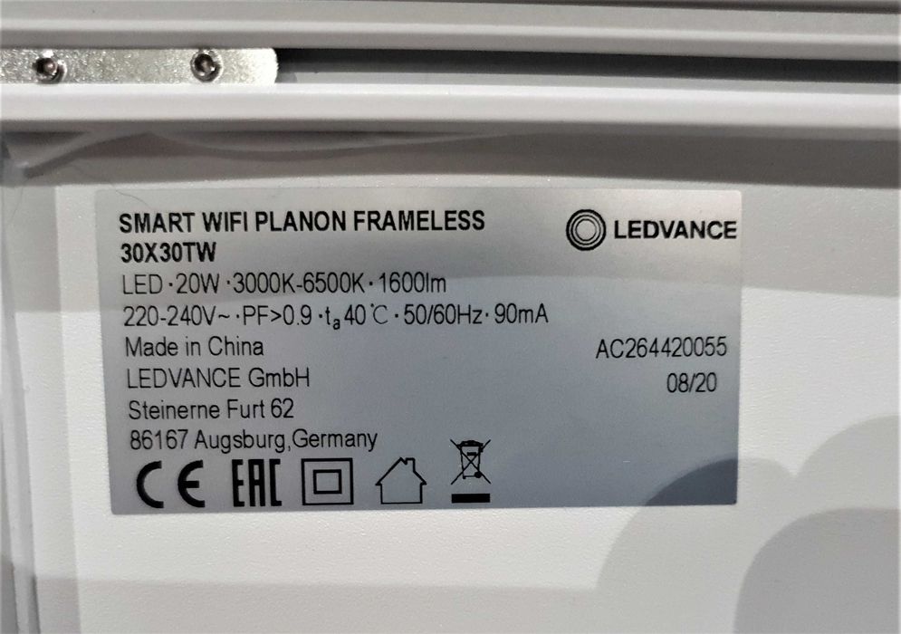 Plafon LEDVANCE LED ściemnialny SMART+ FRAMELESS /20W/230V Wi-Fi