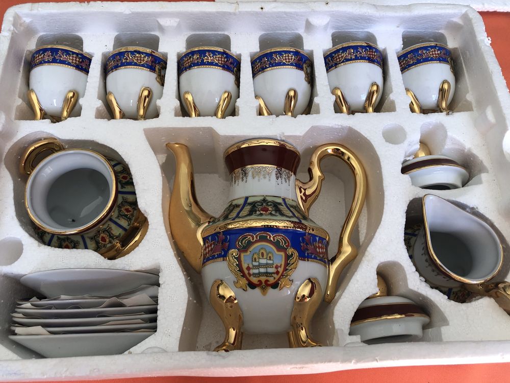 Conjunto chá porcelana completo JD