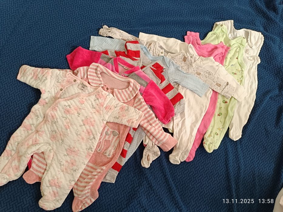 Duża paka ubranek dla noworodka niemowlaka r. 62, 0-3 miesiąca