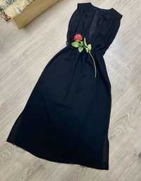 Сукня плаття міді накидна чорна напівпрозора шифонова