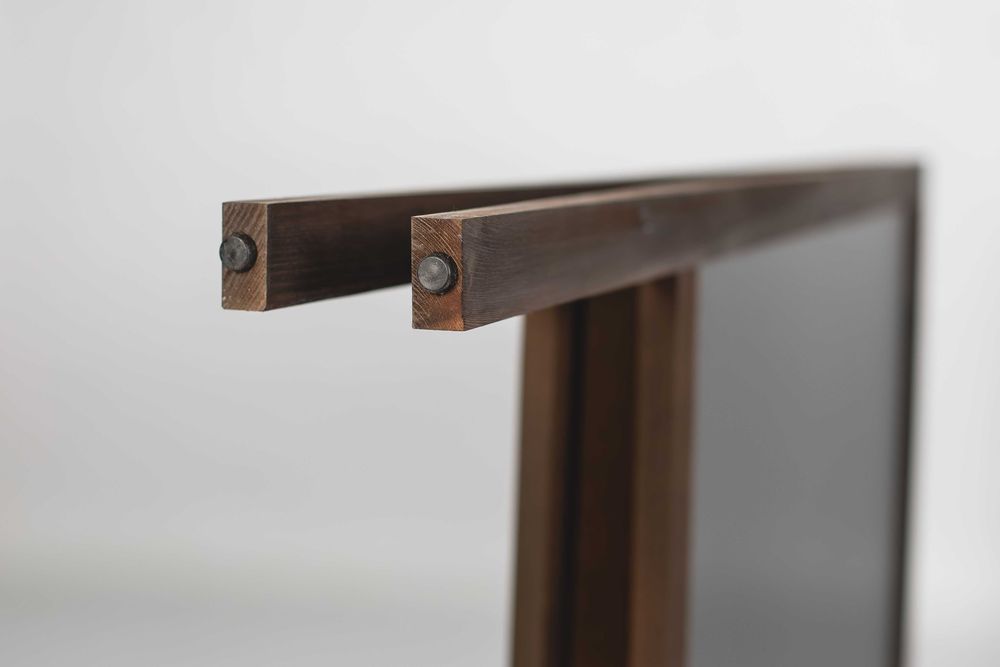 Potykacz reklamowy drewniany o rozmiarze 90x50 cm BRĄZ Tablica kredowa