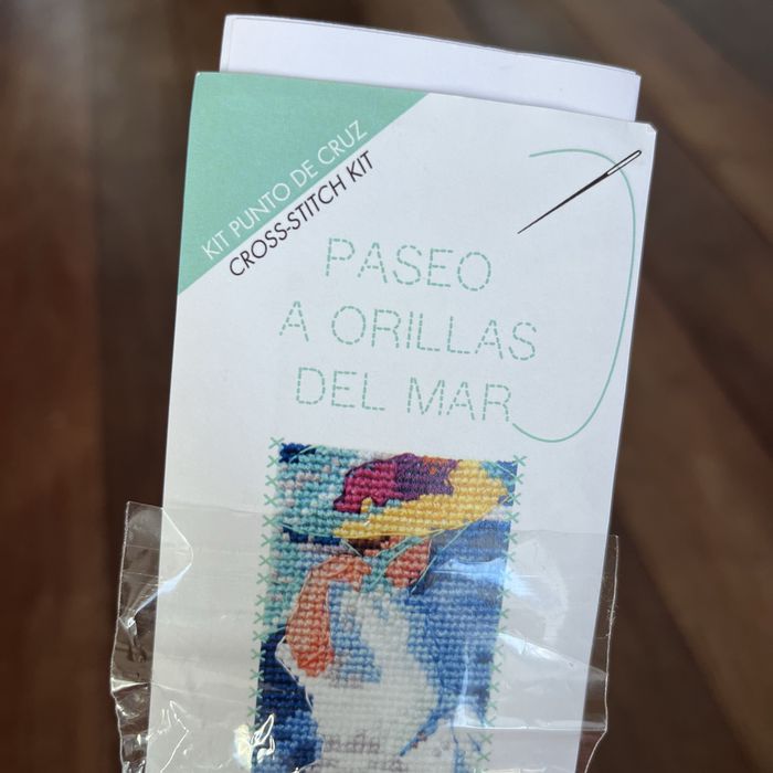 Kit de ponto cruz (tudo incluido) baseado em obra de Joaquim Sorolla