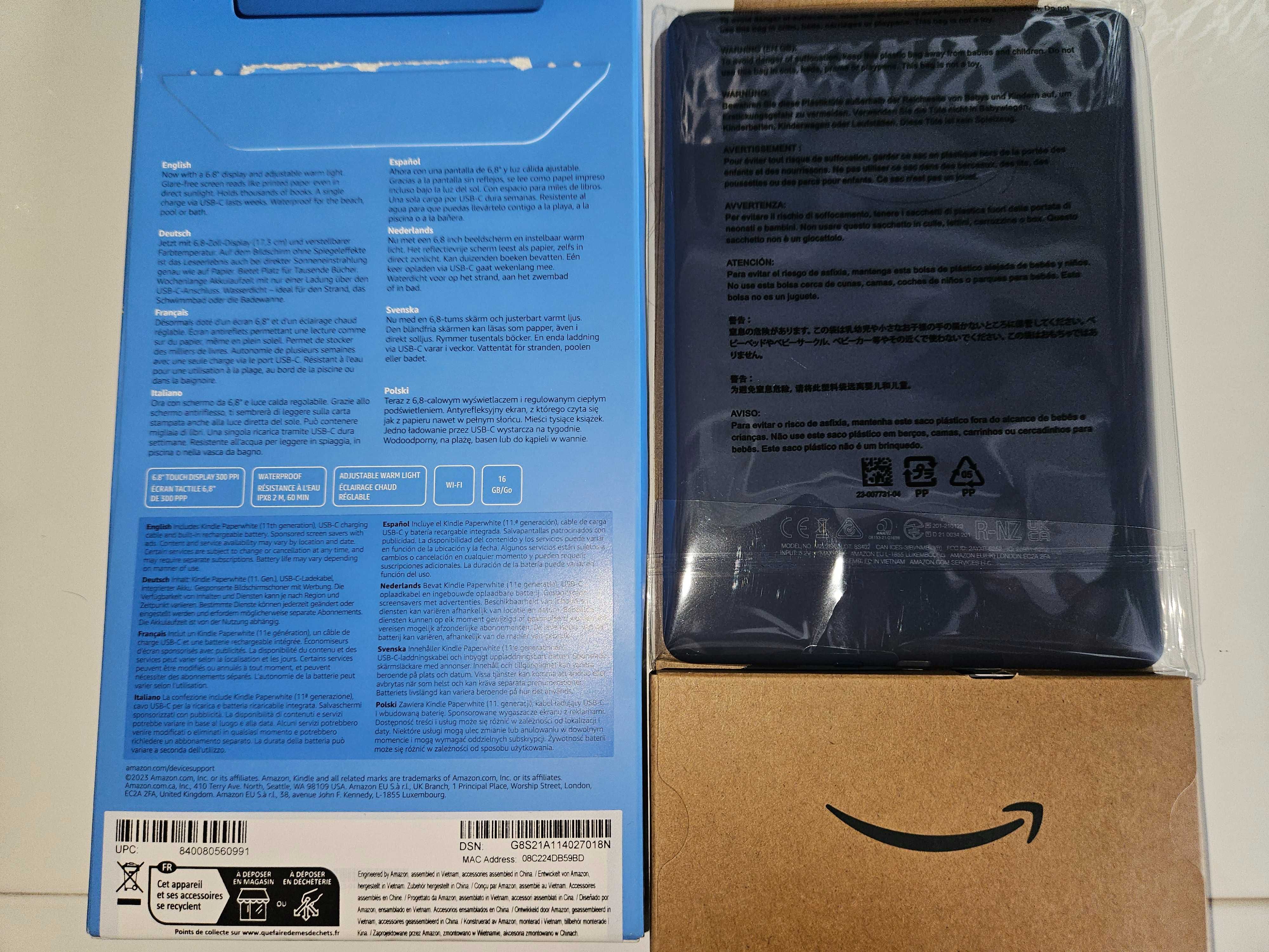 Czytnik e-booków Amazon Kindle Paperwhite 5,  2023 (16 GB) NOWY!