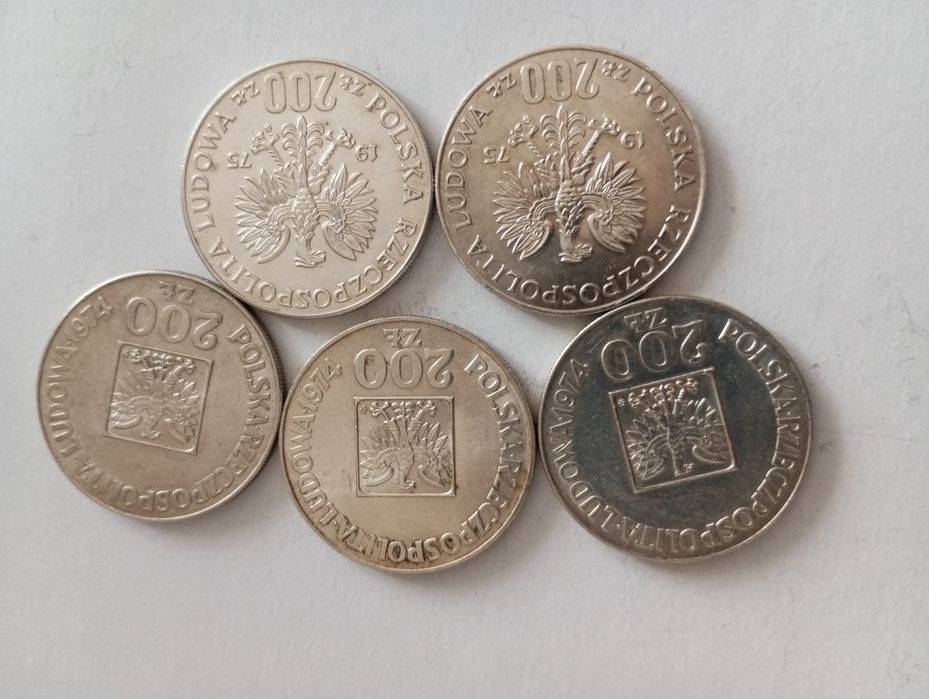 Monety Srebrne 200zl z PRL dwa zestawy