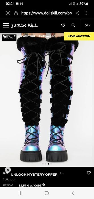 Высокие сапоги дутики Space BAE Escaped зимние тёплые фиолетовые 36