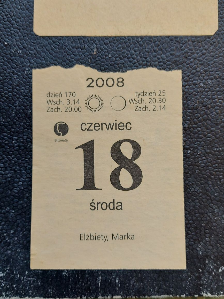Kalendarz 2008r stary