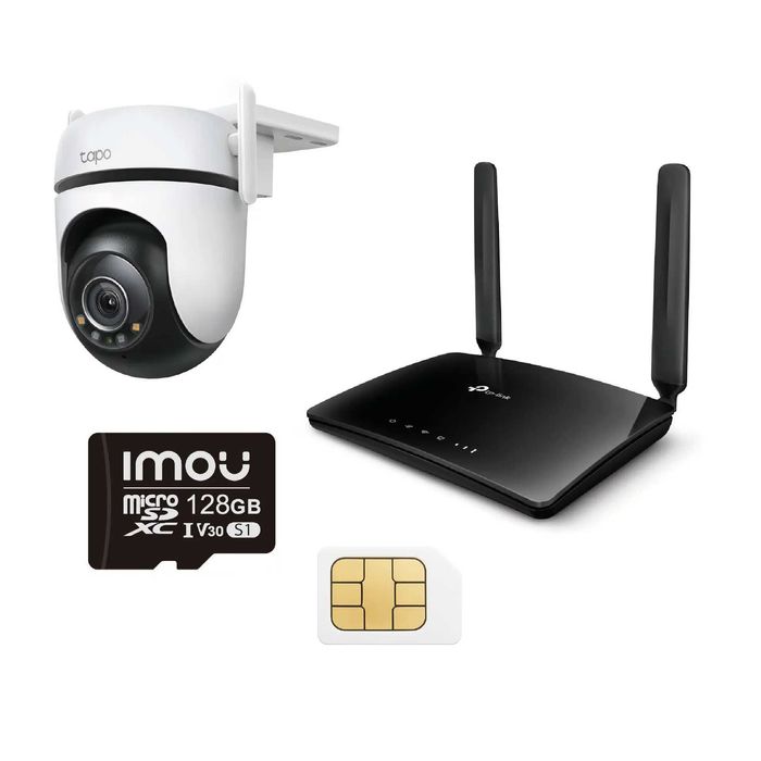 Zestaw – Kamera WiFi Tapo C520WS + Router LTE + SIM + karta 128GB