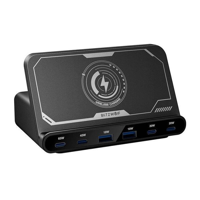 Ładowarka sieciowa Blitzwolf 160W, 2xUSB-A, 4xUSB-C, 15W bezprzewodowa