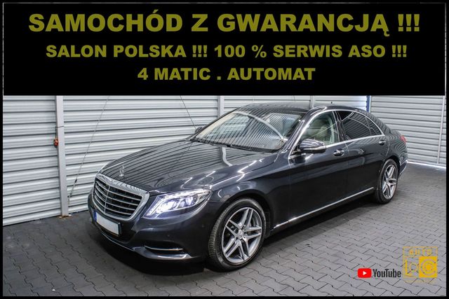 Mercedes-Benz Klasa S Salon POLSKA + 100% SERWIS Mercedes + 1 wł + BURMESTER + Long !!!