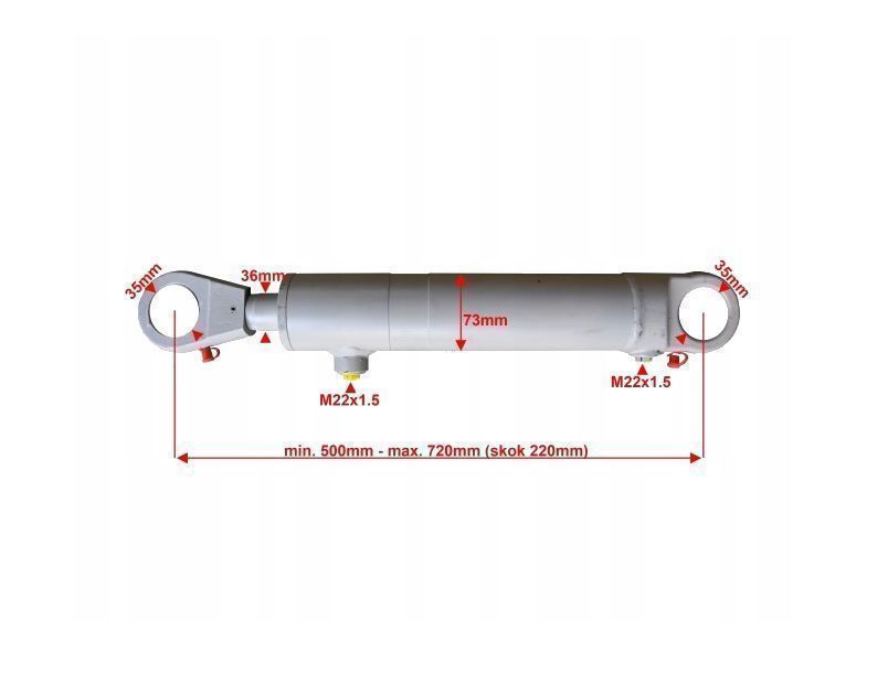 Siłownik Hydrauliczny 63x36 Skok 220 + Mocowania [7063]