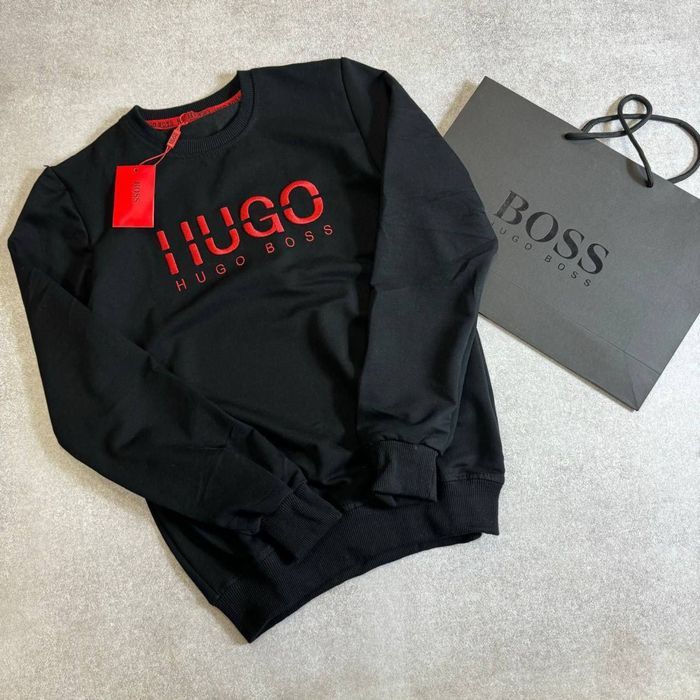 СНИЖЕНИЕ ЦЕН -40%Женский свитшот HUGO BOSS черный люкс кофта XS-M sale