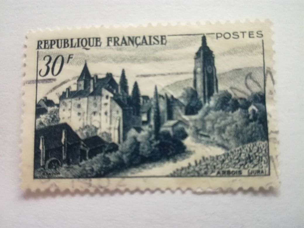 znaczki Francja 1955 Cahors Arbois stemplowane zamki