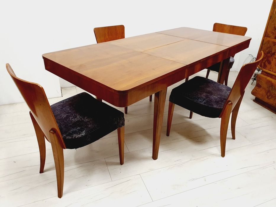 Stół z Krzesłami Art Deco Jindrich Halabala