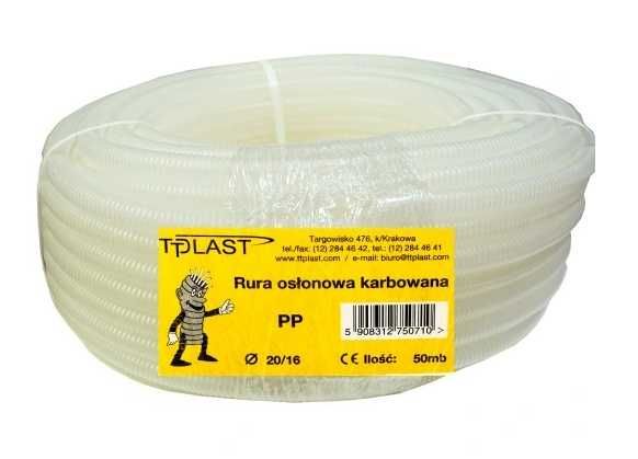 TTPLAST Rura elektroinstalacyjna karbowana PP – RKLF 20/16- 50MB.