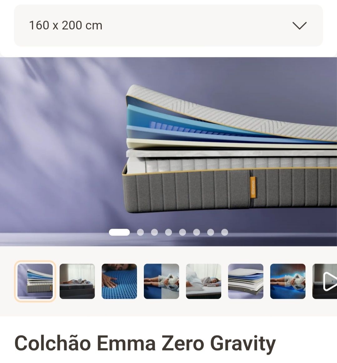 Colchão emma zero gravity 160x200 novo