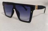 GIVENCHY_damskie czarne okulary przeciwsłoneczne duże ze złotym logo