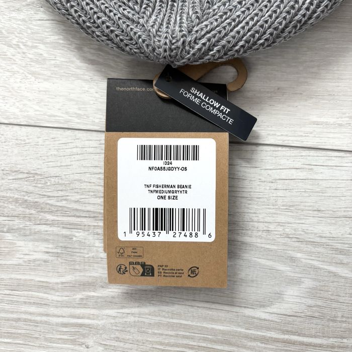 Czapka zimowa beanie the north face tnf fisherman złodziejka szara