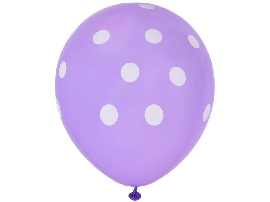 Kolorowe Balony w białe kropki zestaw 100 sztuk ZA5568