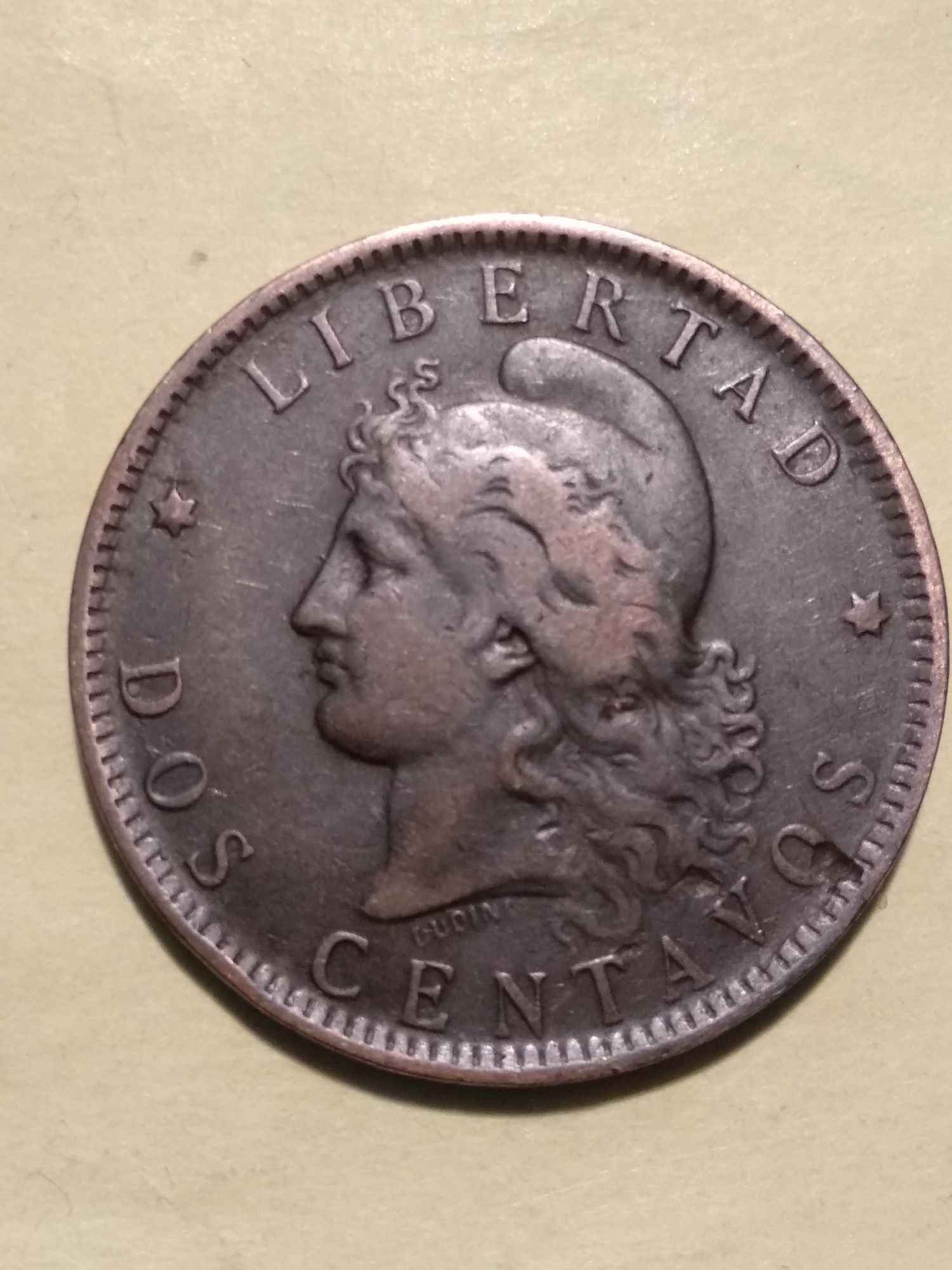 Moeda de 2 Centavos 1893 Argentina