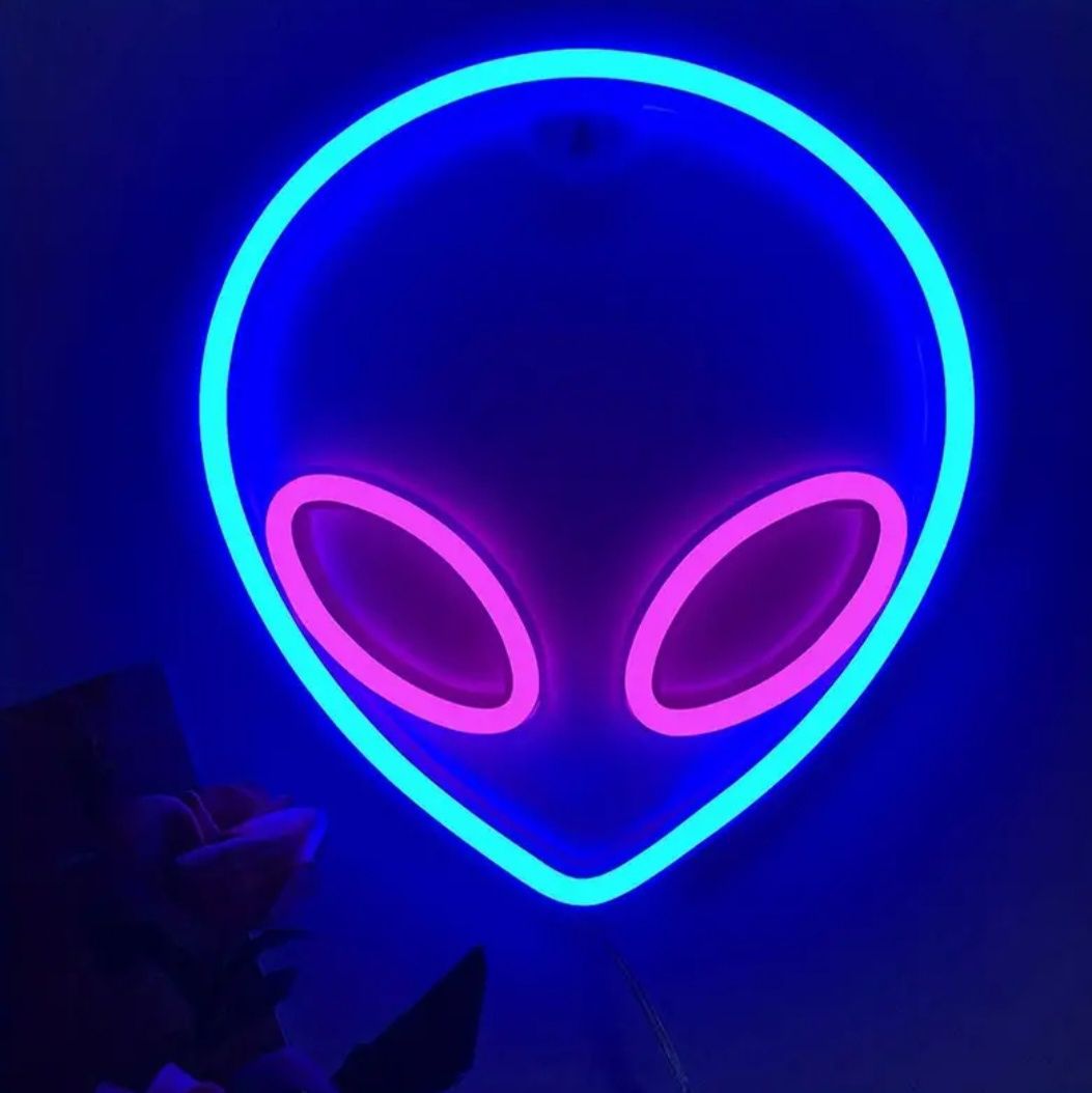 Neon led Alien Obcy niebieski