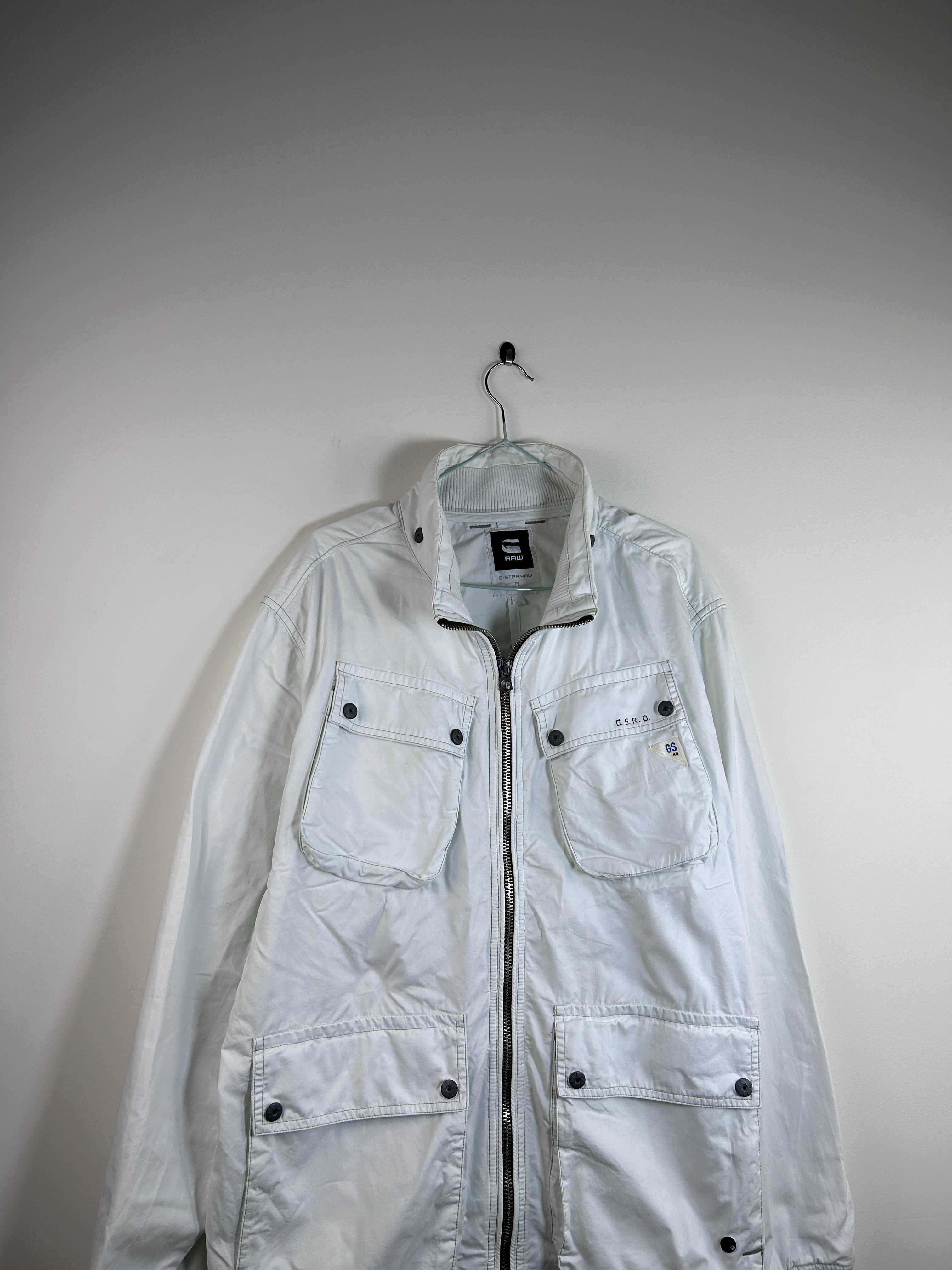 G-STAR Raw Military Style Cargo Multi Pockets White Jacket