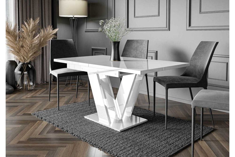 Stół biały połysk rozkładany 120-160 stół do salonu nowoczesny stół