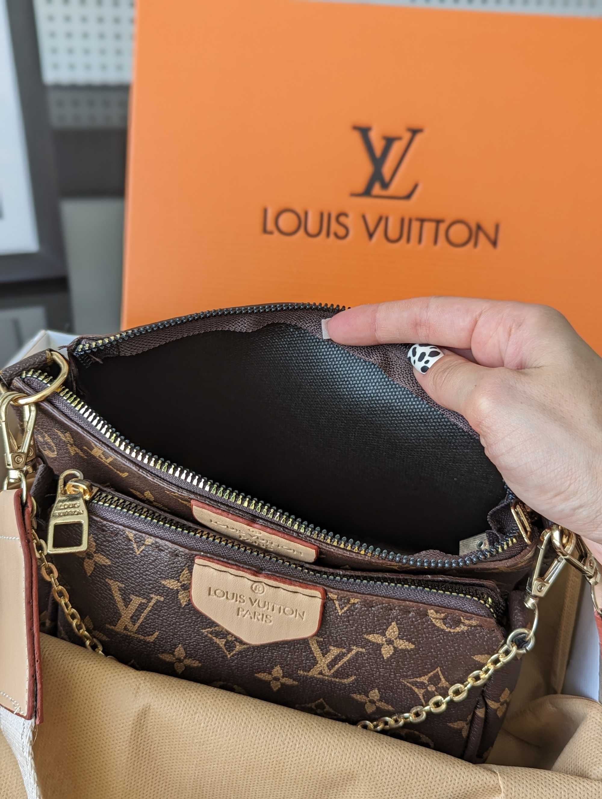 Женская сумка Louis Vuitton 3 в 1 через плечо Луи Виттон