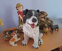 figurka pies border collie, nie porcelana, wys 20 cm