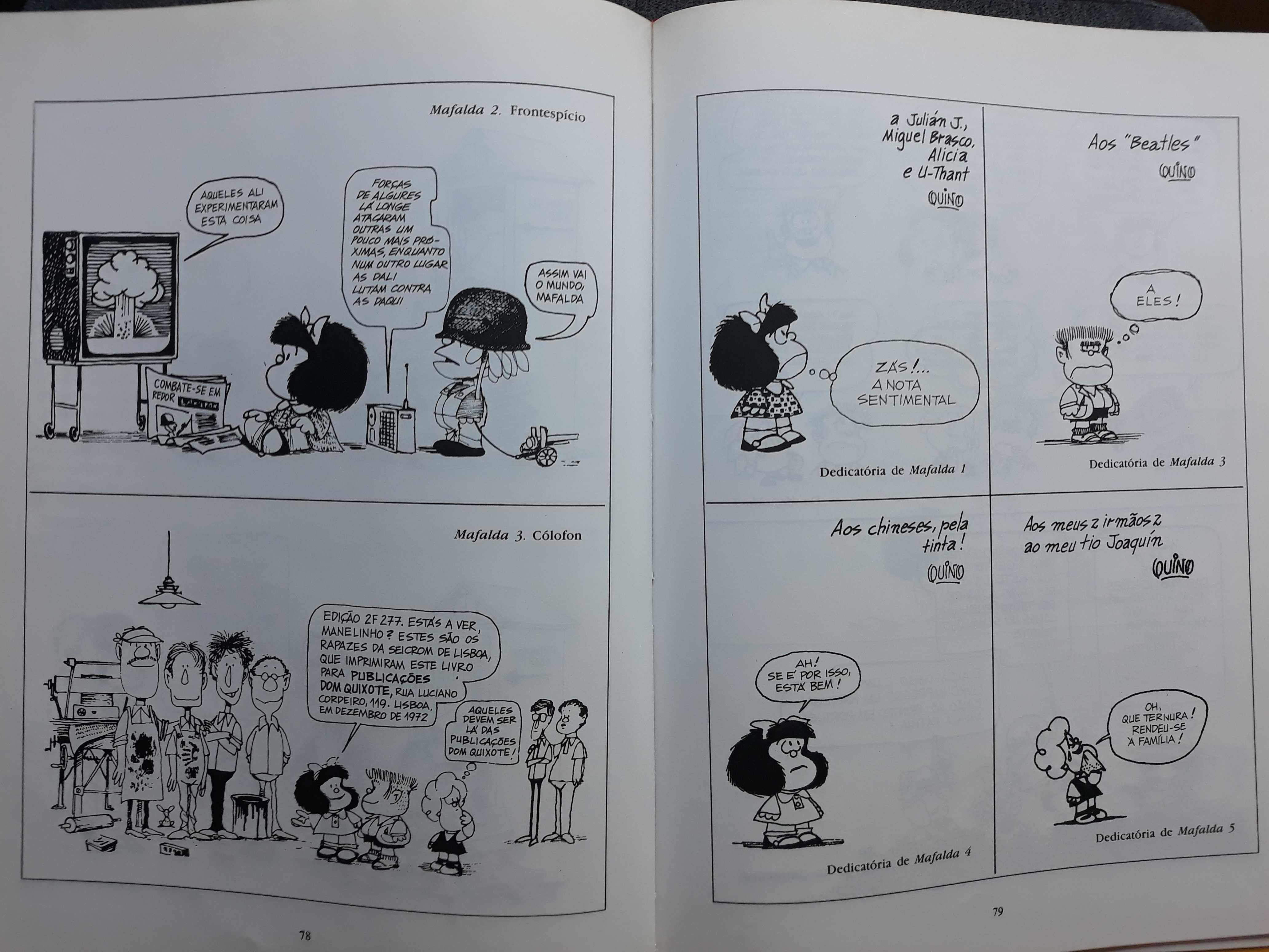 Livro Quino - Mafalda Inédita das Publicações D. Quixote 1990