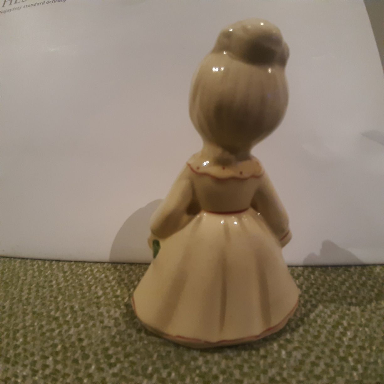 Ceramiczny świecznik i figurka dziewczynki prl
