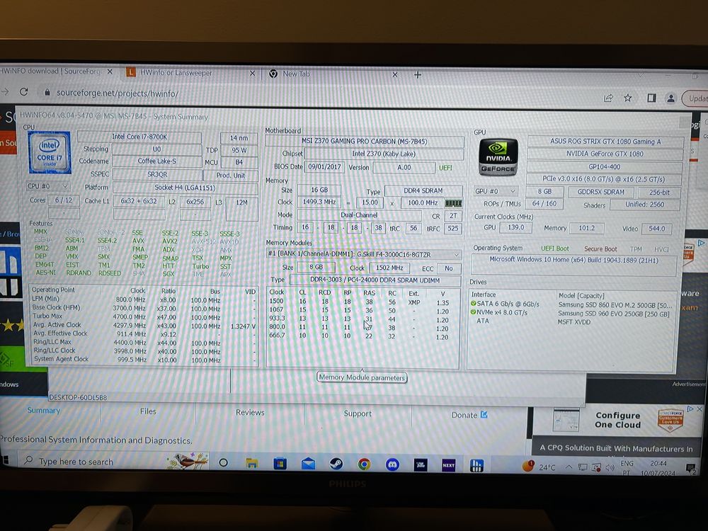 Pc gaming i7 gtx 1080, torre.
