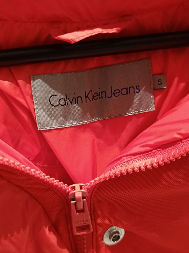 Kurtka Puchowa Puffer Z Kapturem Calvin Klain Jeans rozmiar S