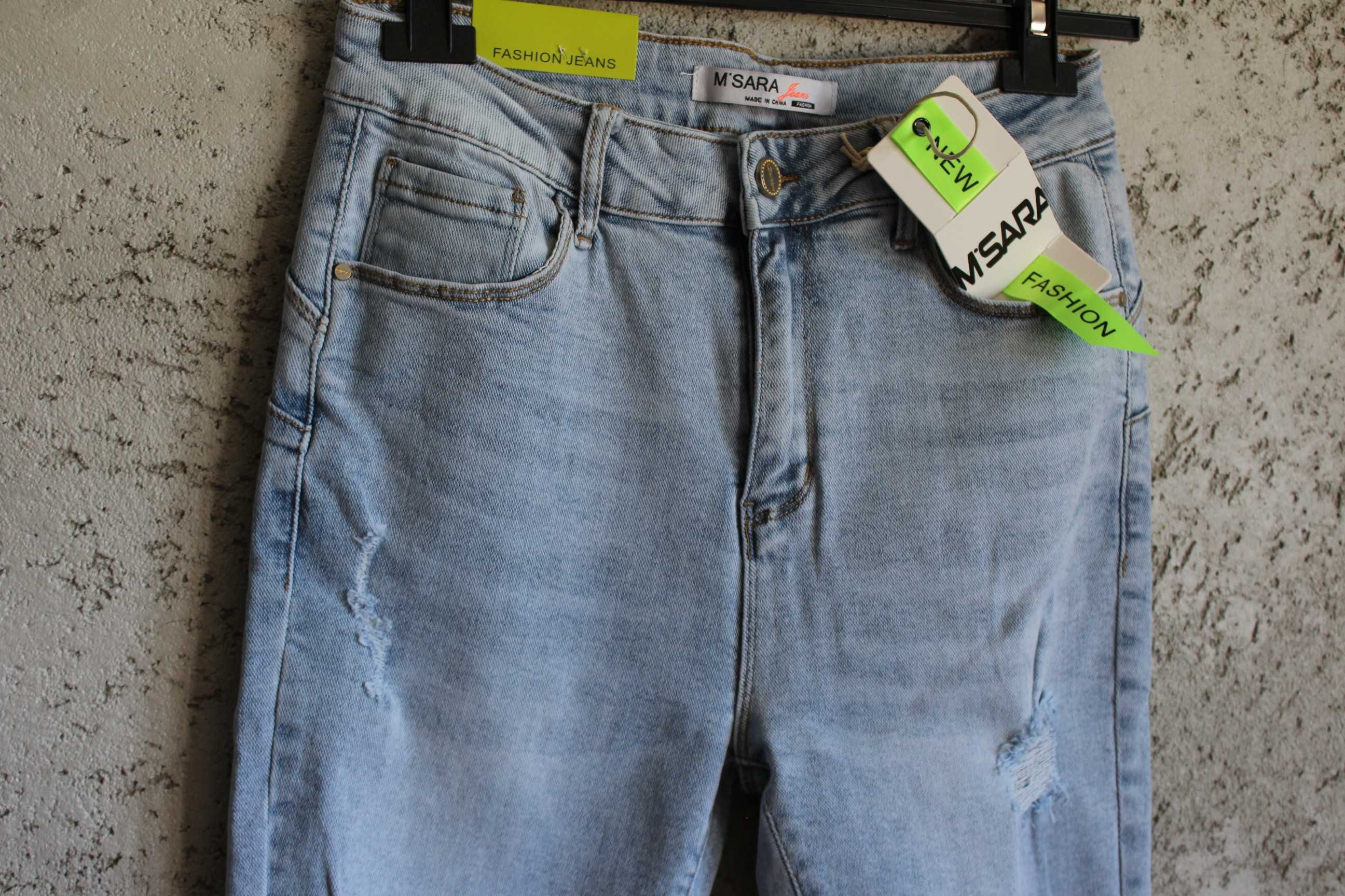 M'SARA klasyczne jeansowe spodenie r.L/XL i 2-3XL mega PUSH UP