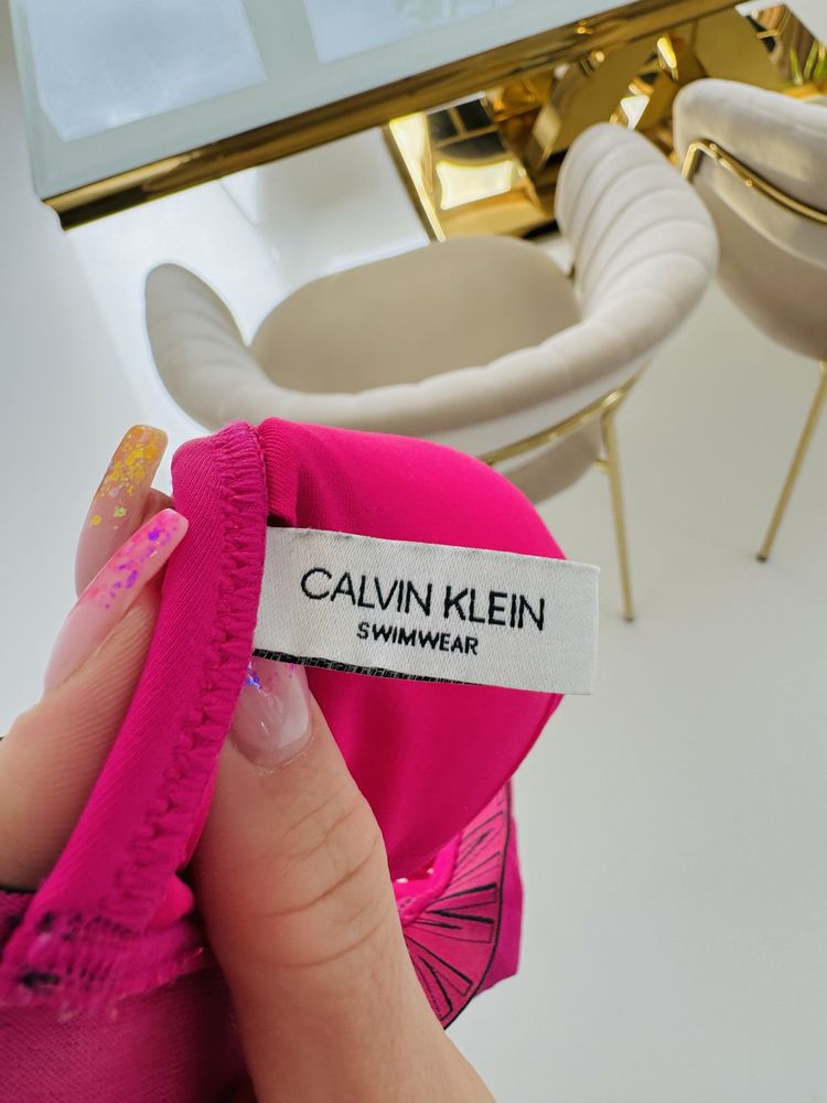 Kostium kąpielowy Calvin Klein różowy dwuczęściowy bikini