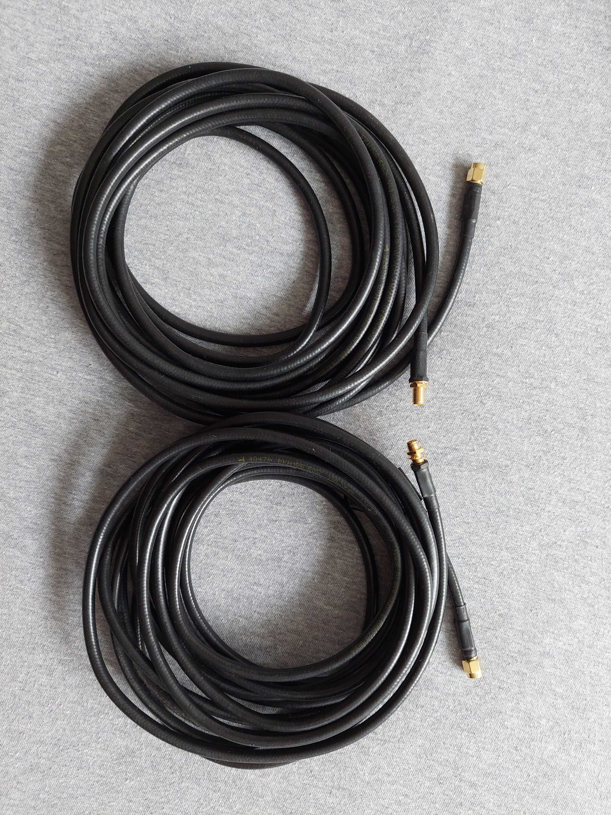 2x Kabel przedłużacz do anten WiFi 5m wtyk RP-SMA(ż) gniazdo RP-SMA(m)