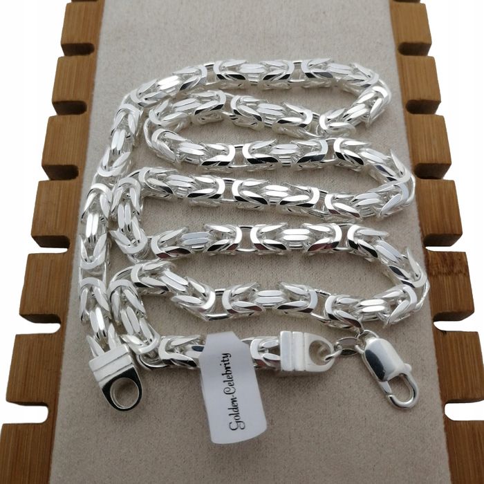 Elegancki Łańcuszek Męski Splot Królewski Srebro 925 Gruby Szeroki+gra