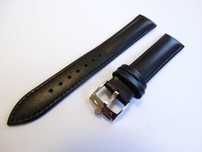 Pasek skórzany do zegarka Rolex 18mm 20mm czarny gładki klamra srebrna