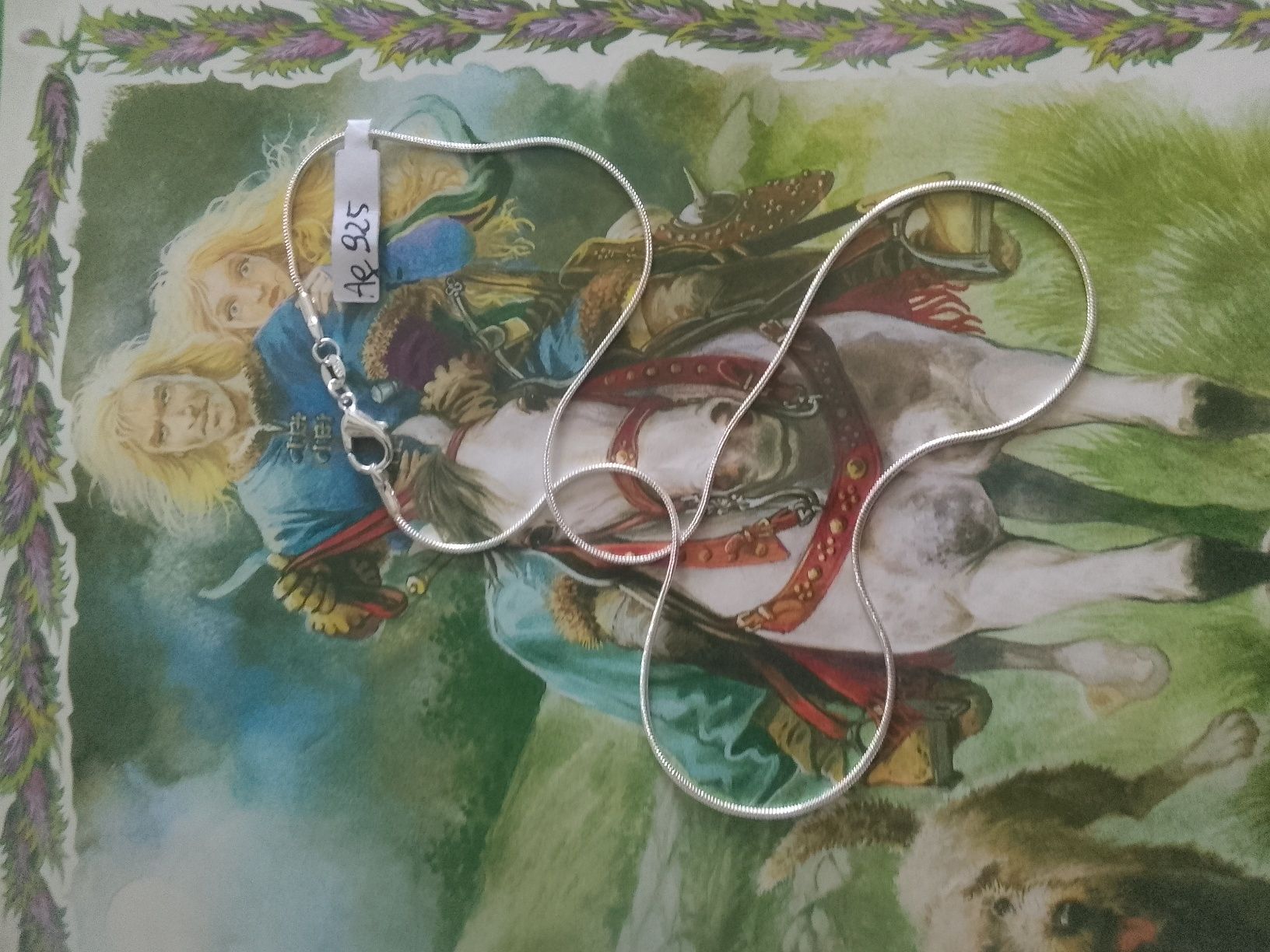 Nowy srebrny łańcuszek srebro Ag 925 splot żmijka wężyk długość 65 cm