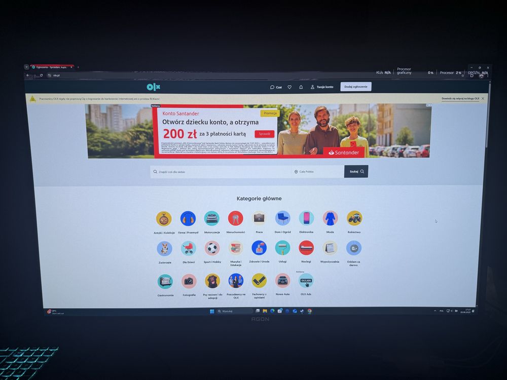 Monitor OLED AOC AG276QZD 27" 2560 x 1440 px OLED 240hz