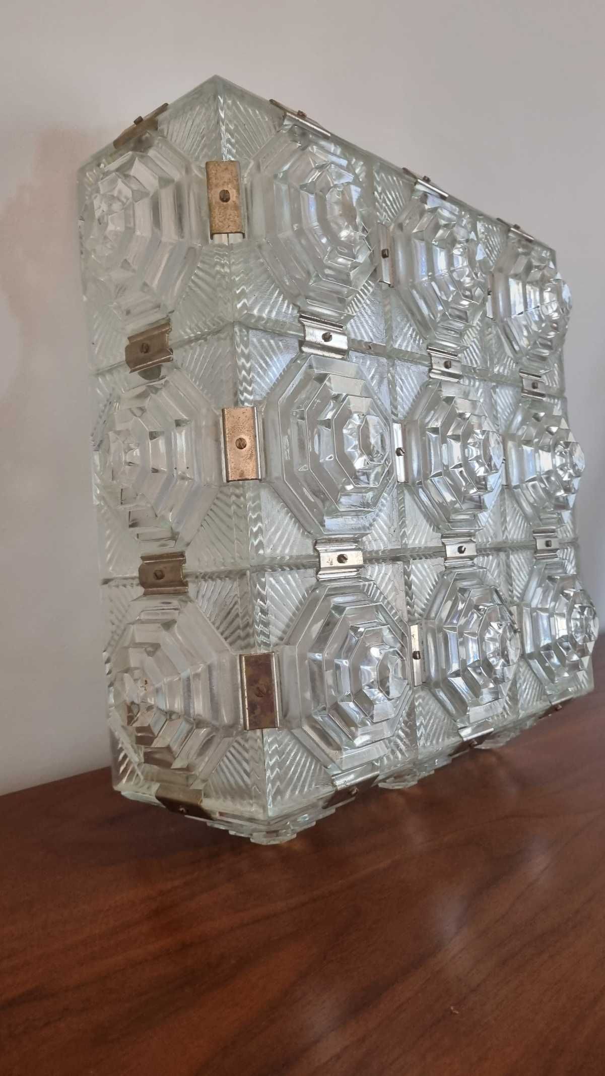 Brutalistyczna Lampa plafon Kamenicky Senov piramidy Design PRL Vintag