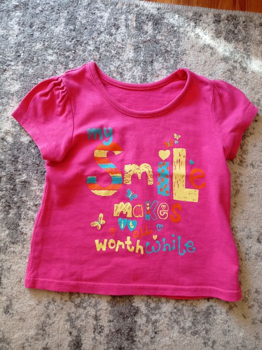 Bluzka z krótkim rękawem, t-shirt dla dziewczynki w rozmiarze 80/86