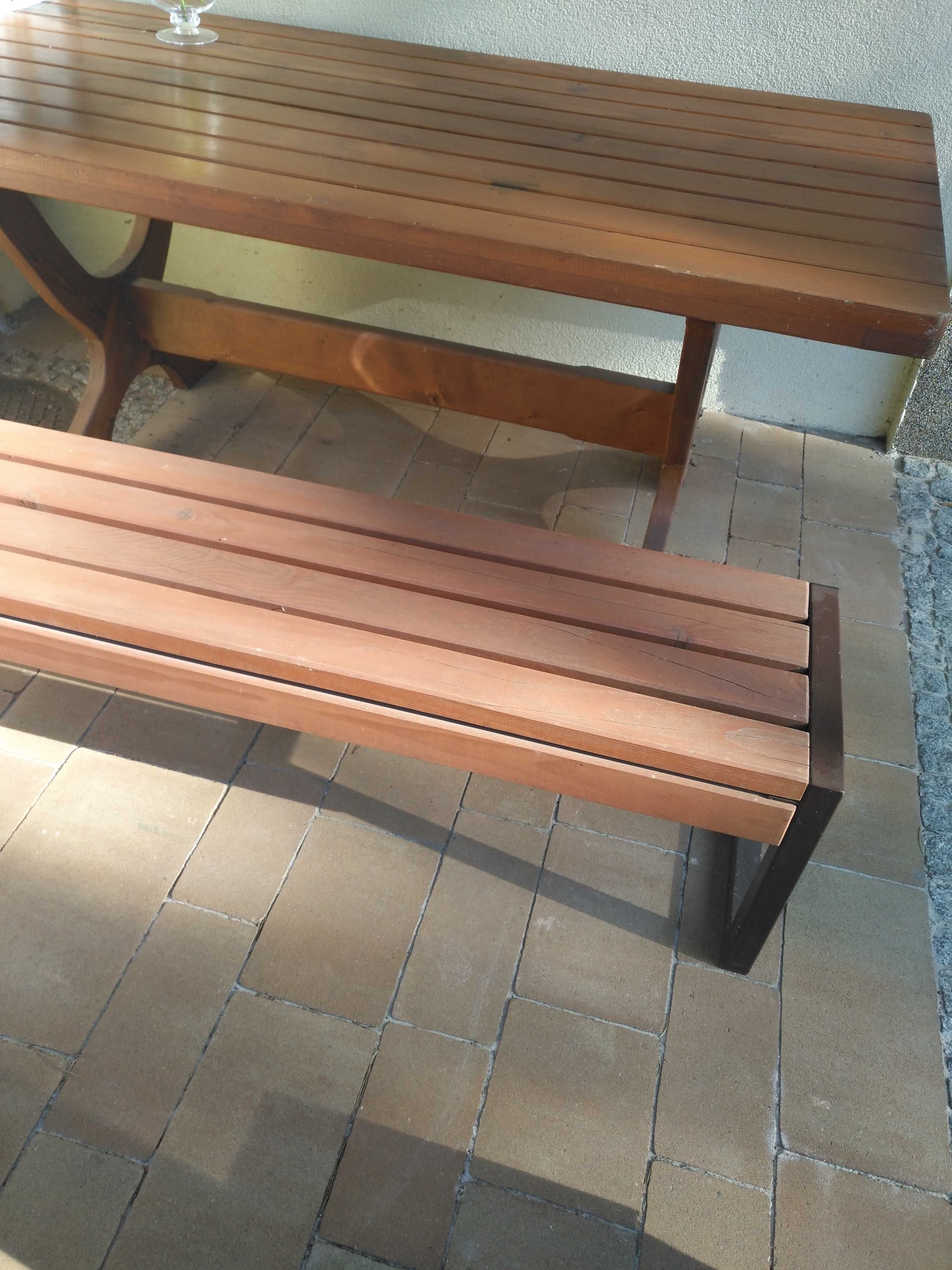 Na taras solidny stół z drewna świerkowego+ławeczka