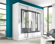 Preston 250x215x61  (biała) Szafa z lustrem