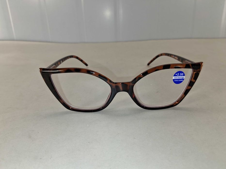 N016 Okulary Do Czytania +2.50 Damskie KocieOczy AntiBlueLightPanterka