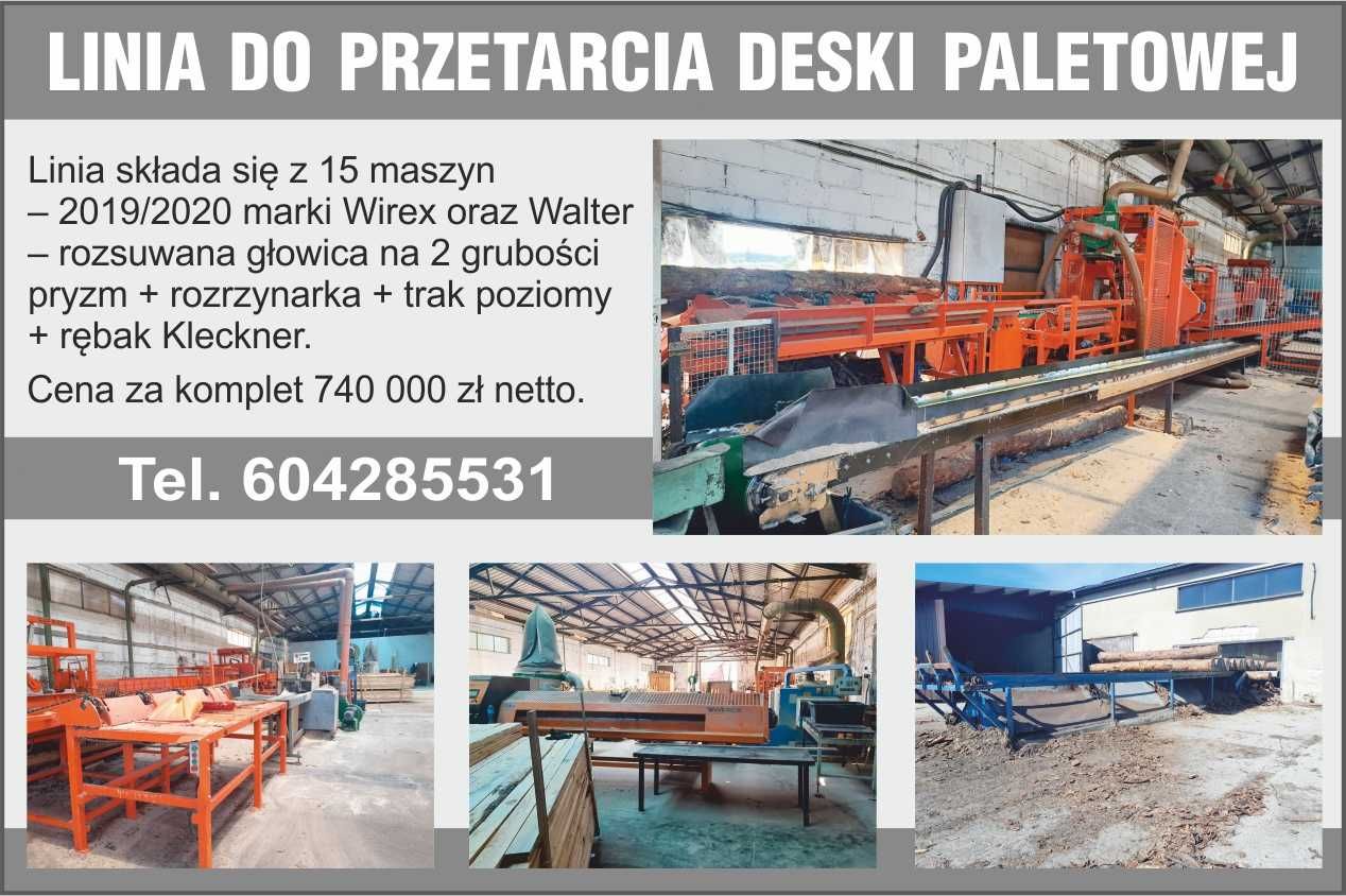 Linia do przetarcia deski paletowej