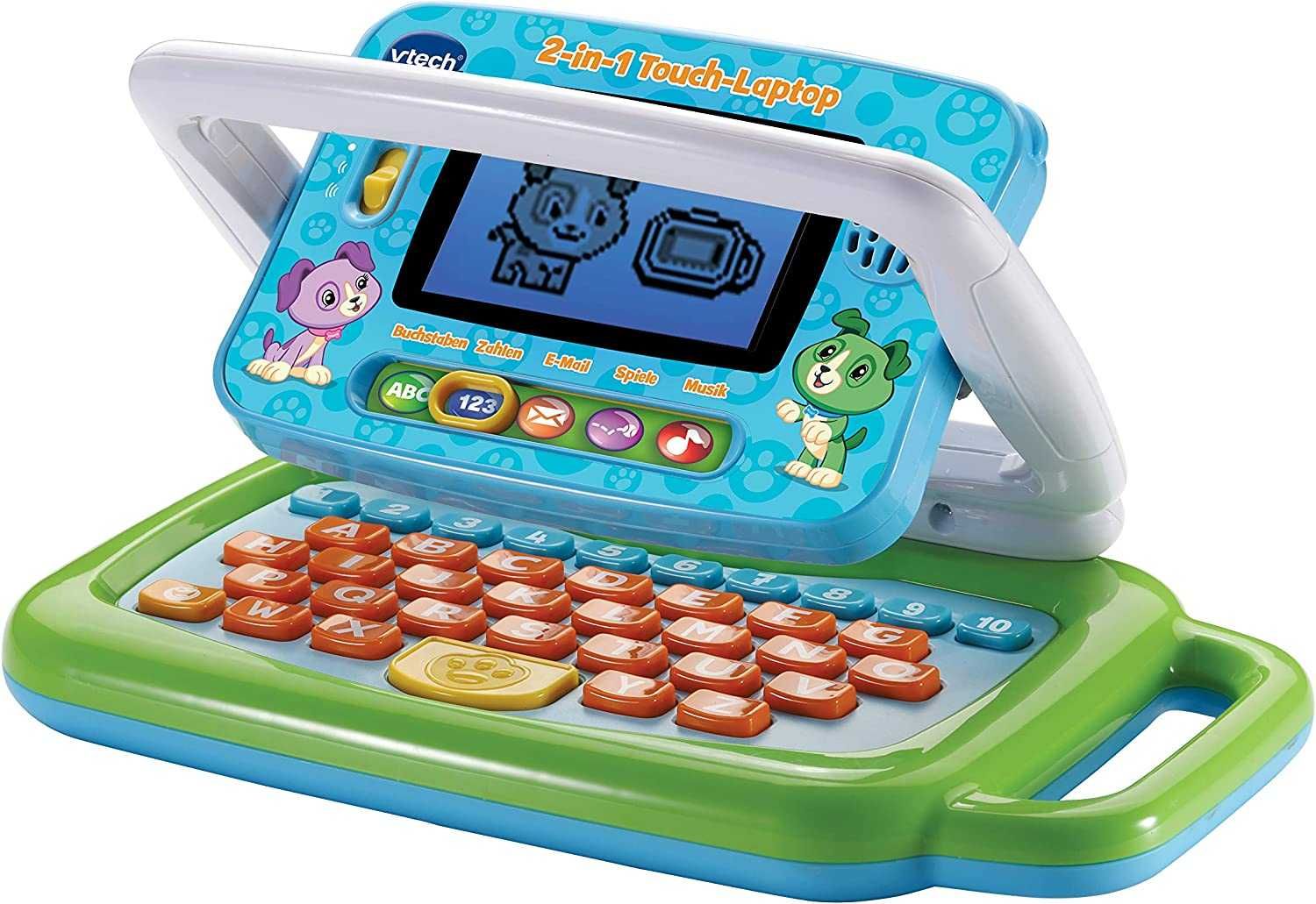 Vtech Zabawkowy Laptop do Nauki i Słuchania Muzyki 2w1 J. Niemiecki