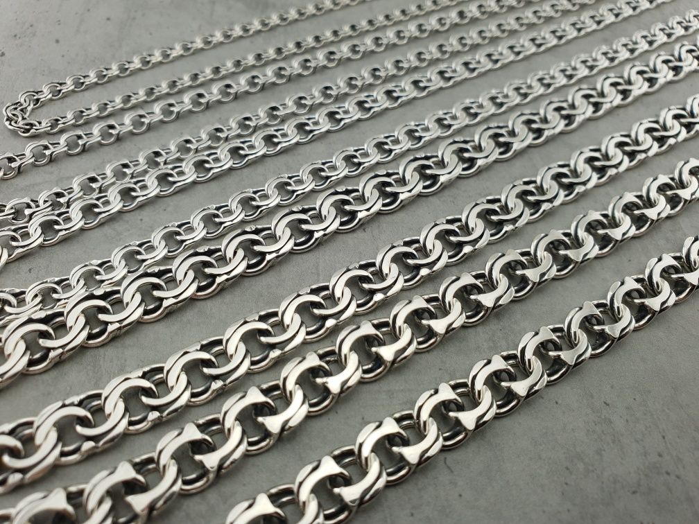 Серебряная цепочка. Срібний ланцюжок ширина 4 - 10 мм