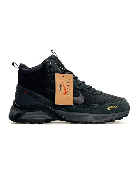 Кросівки зимові Nike Rivah Gore-Tex Fur Black/Dark Green premium