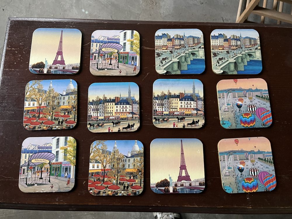 Bases para copos com imagens de Paris